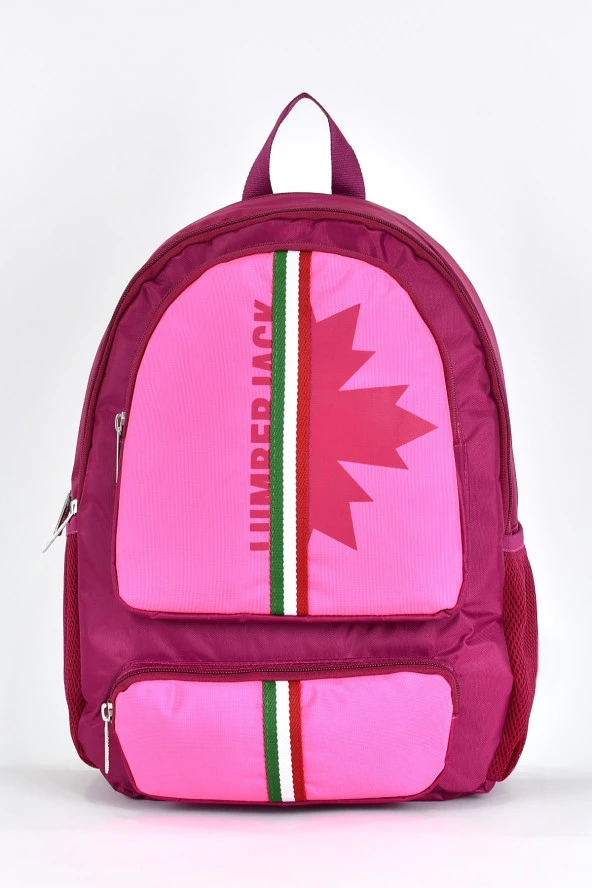 Lumberjack Okul Sırt Çantası Unisex Çok Gözlü Günlük Seyahat Sırt Çantası Pembe LMCAN24012 ürün görseli 1