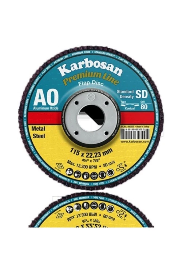 Karbosan Ao Flap Disk 115x22 Konik- 80 Kum (10 LU) ürün görseli 1