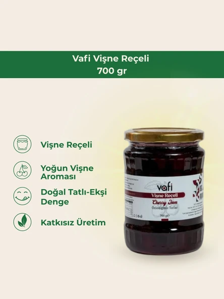 Vafi Vişne Reçeli 700 gr  1 ADET - Resim 2