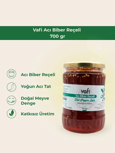 Vafi Reçel Serisi Acı Biber Reçeli 700 gr 1 ADET - Resim 2