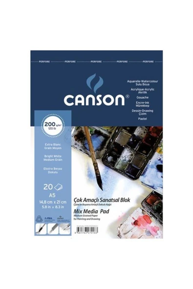 Canson Fınface Resim Blokları 200 Gr A5 20 YP Üstten Spriralli ürün görseli 1
