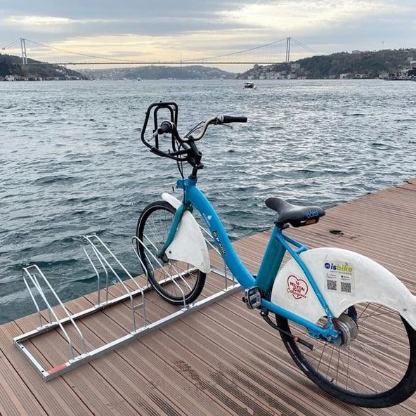Bisiklet Park Yeri Dörtlü Galvaniz EKO, Park Demiri 40x140 cm ürün görseli 1
