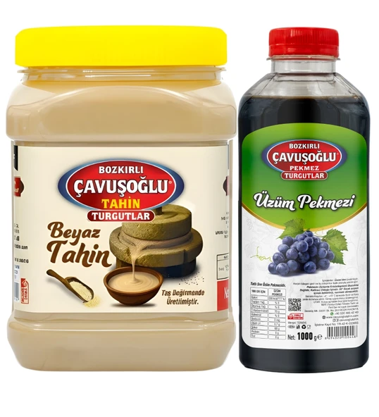 Bozkırlı Çavuşoğlu Beyaz Tahin 930g + Üzüm Pekmezi 1000g ürün görseli 1