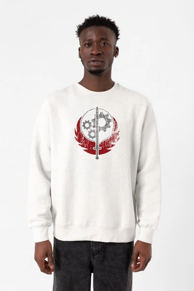 Fallout Worn Appalachian Brotherhood Beyaz Erkek 2ip Sweatshirt ürün görseli 1
