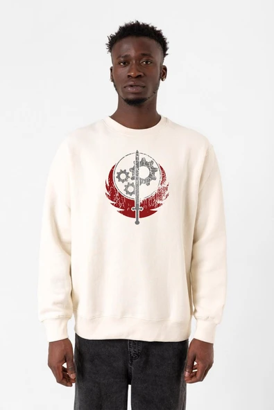 Fallout Worn Appalachian Brotherhood Ekru Erkek 2ip Sweatshirt ürün görseli 1