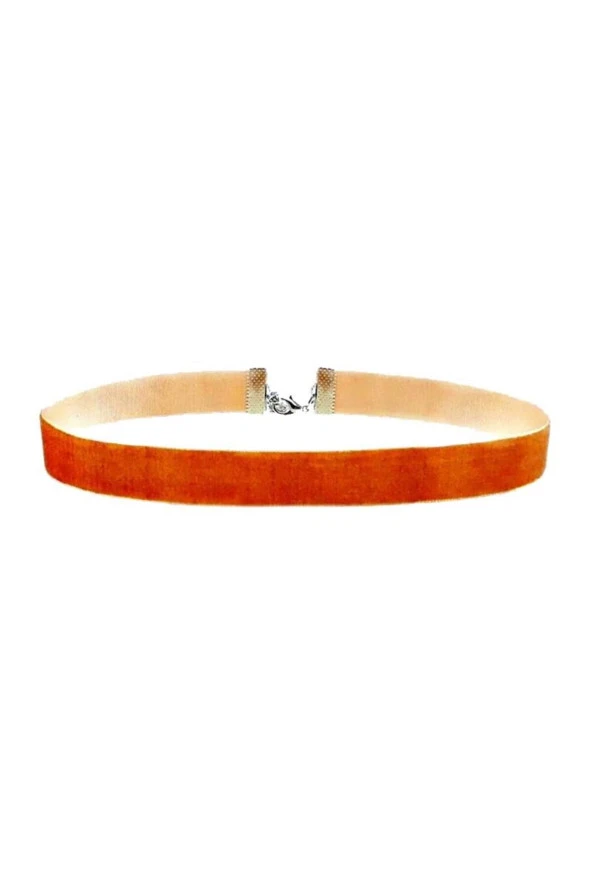 Turuncu Renk Kadın Kadife Choker ürün görseli 1