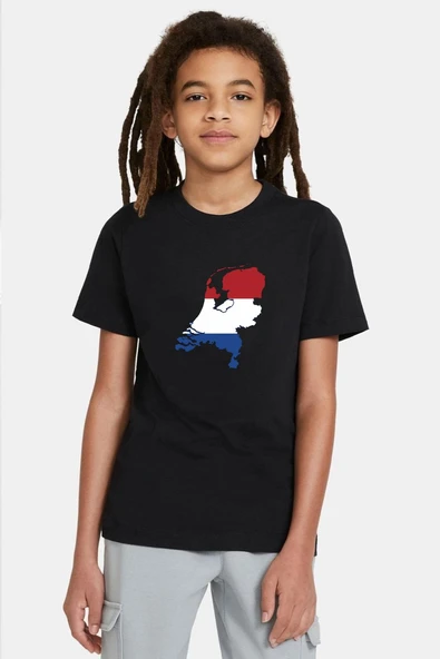 Euro 24 Netherlands Siyah Çocuk Tshirt ürün görseli 1