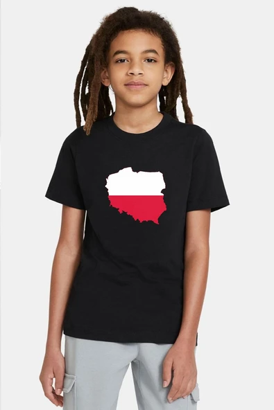 Euro 24 Poland Siyah Çocuk Tshirt ürün görseli 1