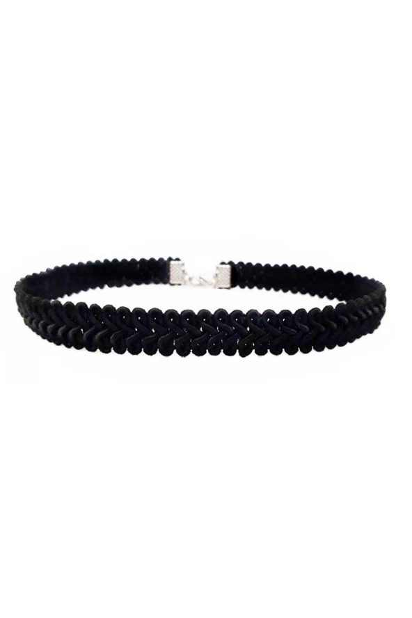 Siyah Örme Kadın Choker Kolye ürün görseli 1