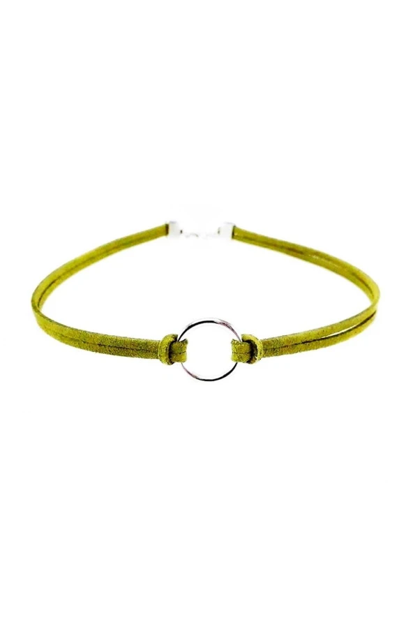 Nefti Yeşil Kadın Süet Round Choker ürün görseli 1