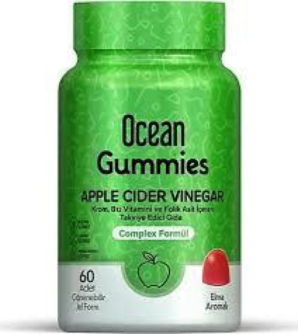 Ocean Gummies Apple Cider Vinegar 60 Çiğnenebiilir Jel ürün görseli 1