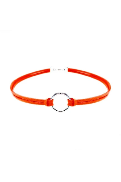 Turuncu Renk Kadın Süet Round Choker ürün görseli 1