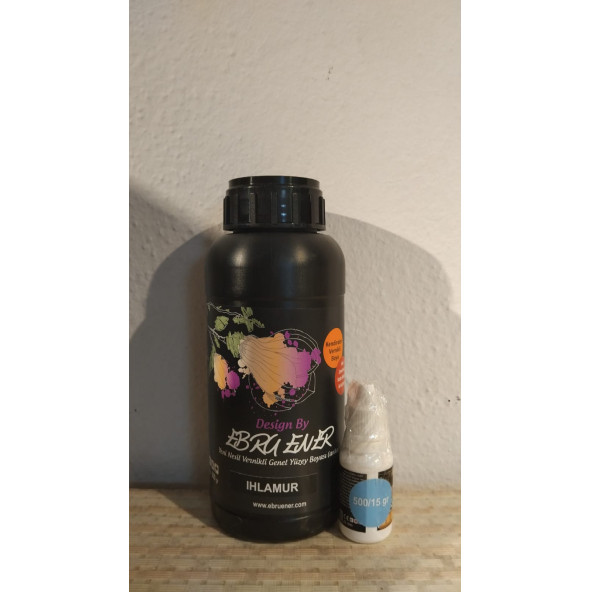 Ebru Ener Anka Vernikli Genel Yüzey Boyası Ihlamur Yeşili 500 gr. ve Katkı Maddesi 15 gr. ürün görseli 1