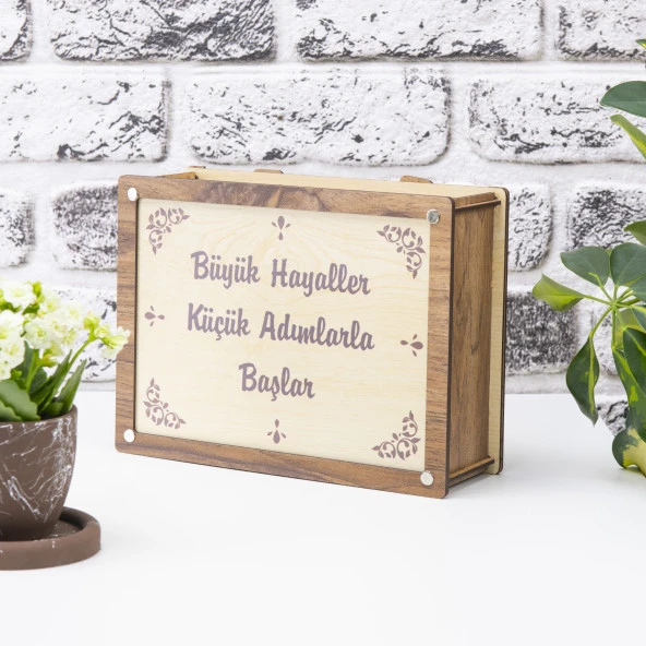 Deep Creative ParaBox Hedef Kumbarası Ahşap-Krem Rengi Ahşap Kilitli ürün görseli 1