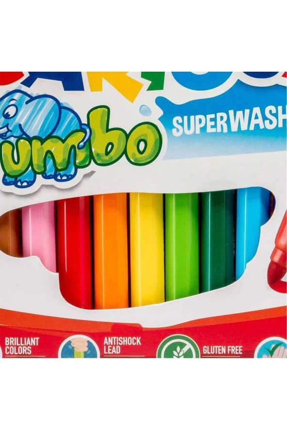 Jumbo Yıkanabilir Keçeli Boya Kalemi 12'li - Resim 2