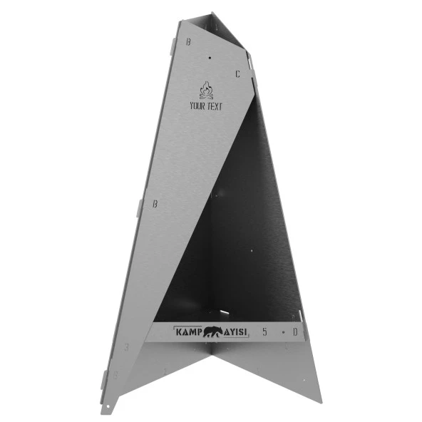 Kamp Ayısı® BlazePeak™ Katlanabilir Outdoor Piramit Soba ve Taşınabilir Bahçe Şöminesi 3mm Galvaniz Çelik ürün görseli 1