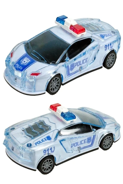 Kırılmaz Korumalı Sesli Işıklı Çek Bırak Sürtmeli Oyuncak Polis Arabası bambmNM871 ürün görseli 1