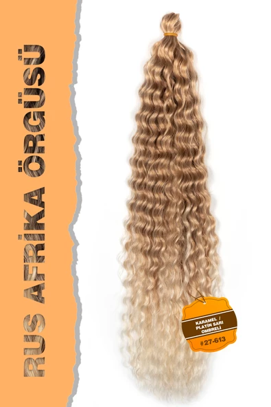 Rus Afro Dalgası Saç – Karamel / Platin Sarı Ombreli ürün görseli 1