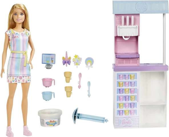 Barbie Dondurma Dükkanı Oyun Seti, 3 yaş ve üzeri HCN46 ürün görseli 1
