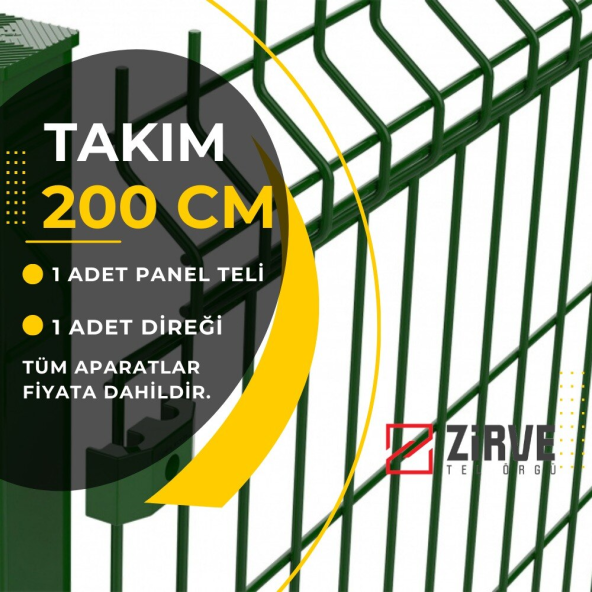 Zirve Tel Örgü Panel Çit Takımı 200x250 (Aparatlı) ürün görseli 1