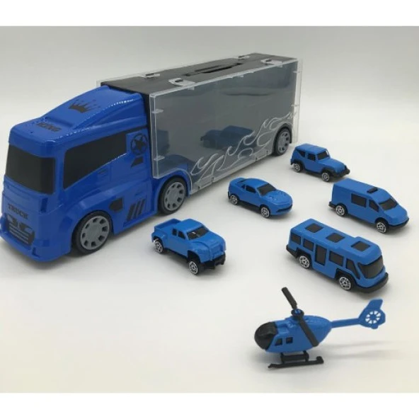 King Kids 6 Mini Araç ve Taşıyıcı Kamyon Mavi LAL 2015 ürün görseli 1