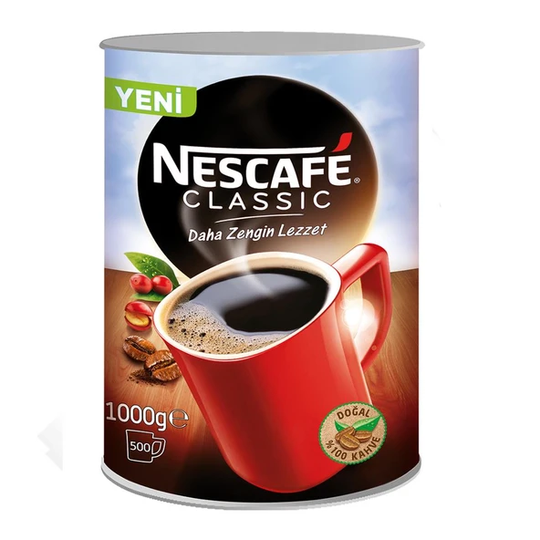 NESTLE NESCAFE KAHVE CLASSIC TENEKE KUTU 1000gr. ürün görseli 1