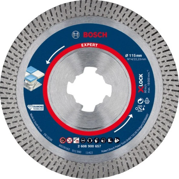 Bosch Expert Hardceramic X-Lock Elmas Kesme Diski 115 x 22,23 x 1,4 x 10 mm ürün görseli 1