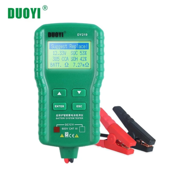 DUOYI DY219 Dijital 12V Akü Test Cihazı ürün görseli 1