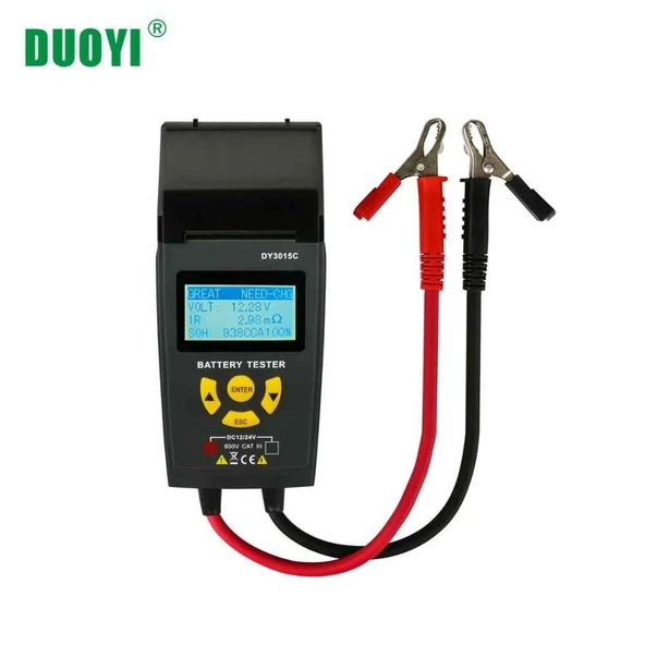 DUOYI DY3015C Yazıcılı Otomotiv Akü Test Cihazı 12V 24V ürün görseli 1