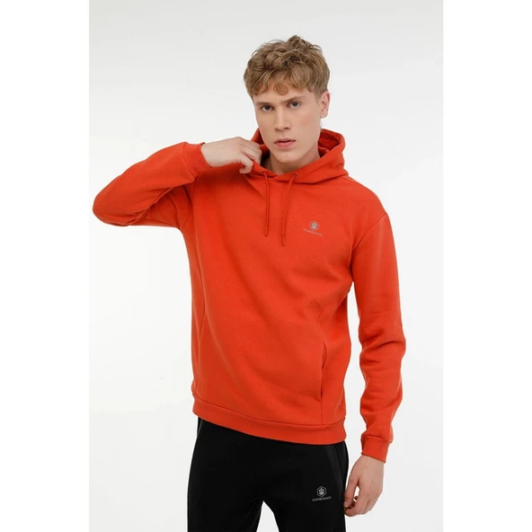Lumberjack M-SN04 BASIC HOODIE 3PR Kiremit Erkek Sweatshirt - Resim 4