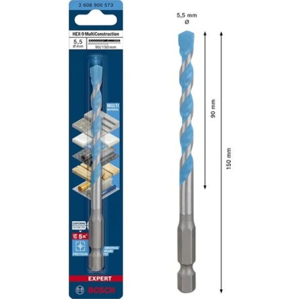 Bosch Exp Hex-9 Mc Çok Amaçlı Matkap Ucu 5,5*150 mm - 2608900573 ürün görseli 1