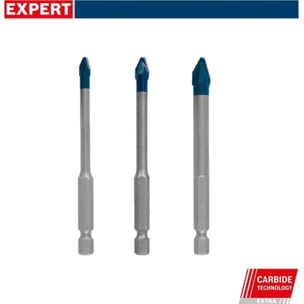 Bosch Expert Hex-9 3'lü 5-6-8 mm Sert Seramik Delme Ucu 2608900595 ürün görseli 1