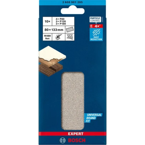 Bosch Expert M480 Zımpara Ağı Seti 80 x 133 mm 10 Parça ürün görseli 1