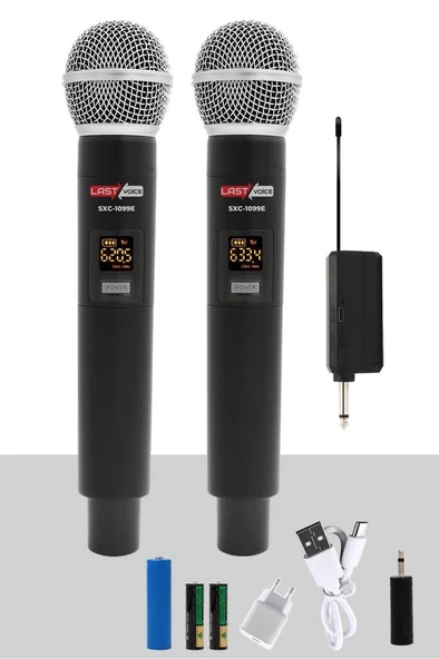 Lastvoice SXC-1099E Şarjlı ÇİFTLİ EL Telsiz Kablosuz Mikrofon UHF ürün görseli 1