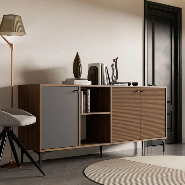 Mezza 1682 Vısıon Konsol 180 Cm Ürgüp - Kaplan - Antrasit - Resim 5