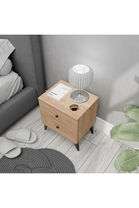 Mezza 3722 MONA 2 ÇEKMECELİ KOMODİN SEPET - Resim 6