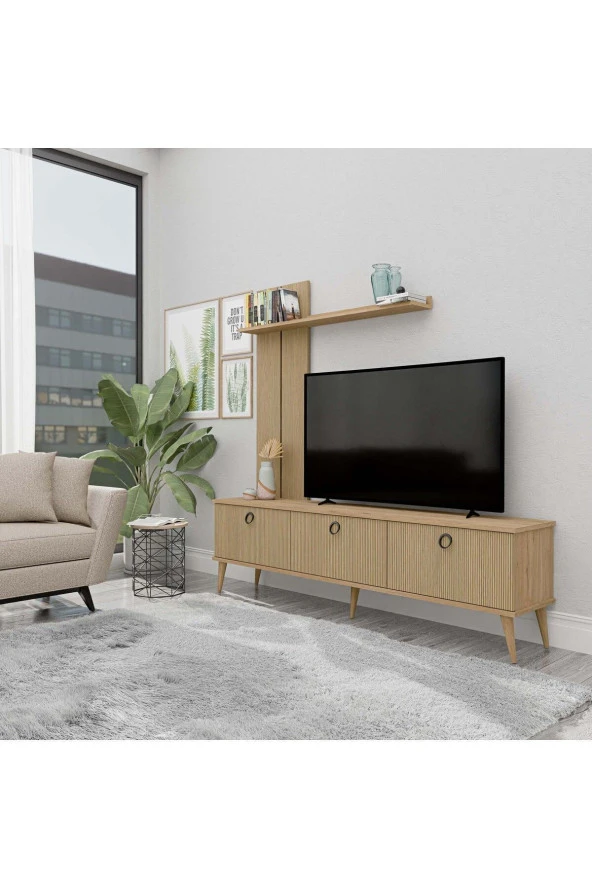 Mezza 1382 TERRA 180 cm (AHŞAP AYAKLI) TV ÜNİTESİ SEPET - YUNUS ürün görseli 1