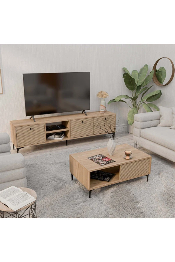 Mezza SET 1364-2092 VİSİON TV ÜNİTESİ - ORTA SEHPA SETİ SEPET - YUNUS ürün görseli 1