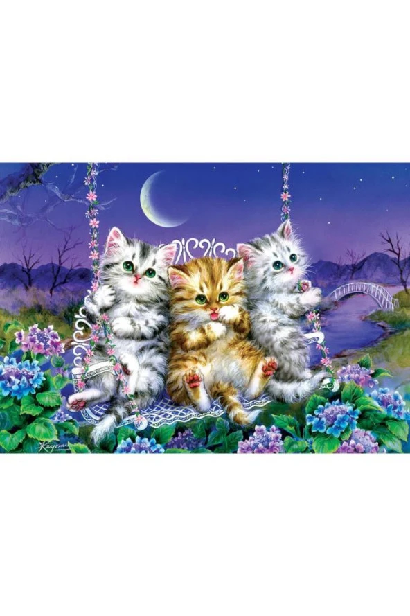 Art Puzzle Ayışığında Sallanan Kedicikler 500 Parça Puzzle 5086 ürün görseli 1