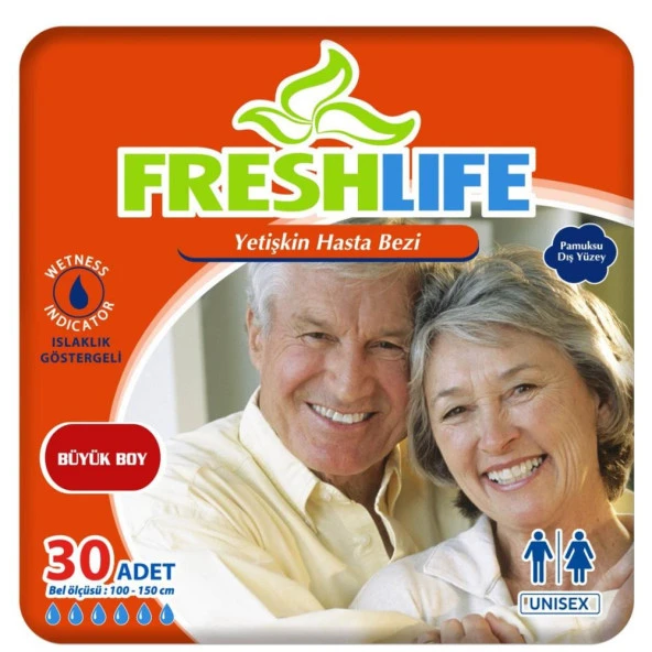 Freshlife 30 Adet Large Belbantlı Islaklık Göstergeli Hasta Bezi ürün görseli 1