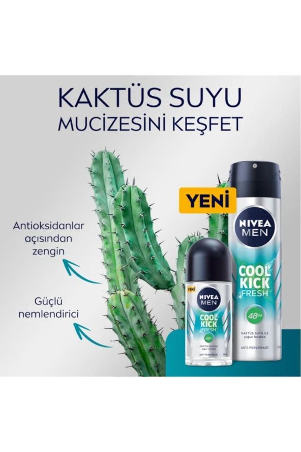 NIVEA Deodorant Roll-on Cool Kıck Fresh 50ml Erk - Resim 3