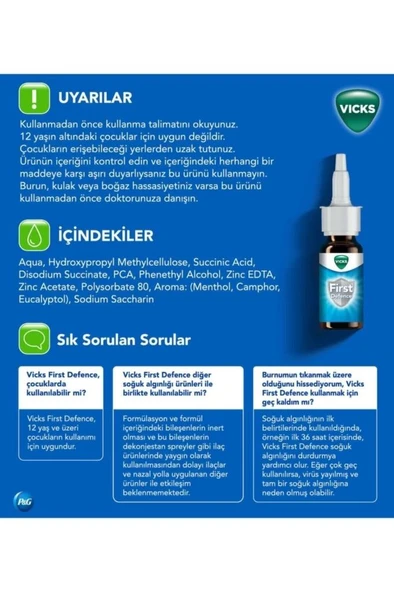Vıcks Fırst Defence Nazal Sprey - Resim 2