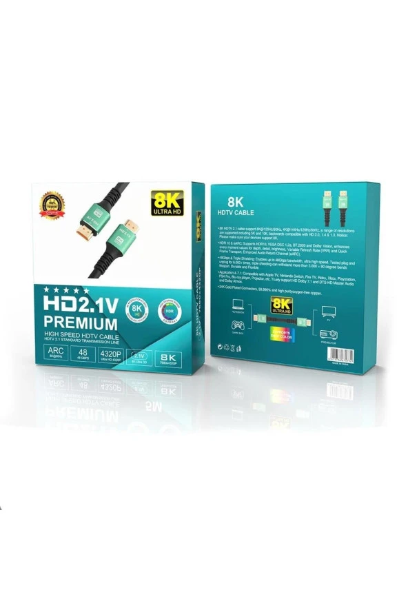 8K HDMI Kablo 7680x4320P 3Metre 2.1V ürün görseli 1