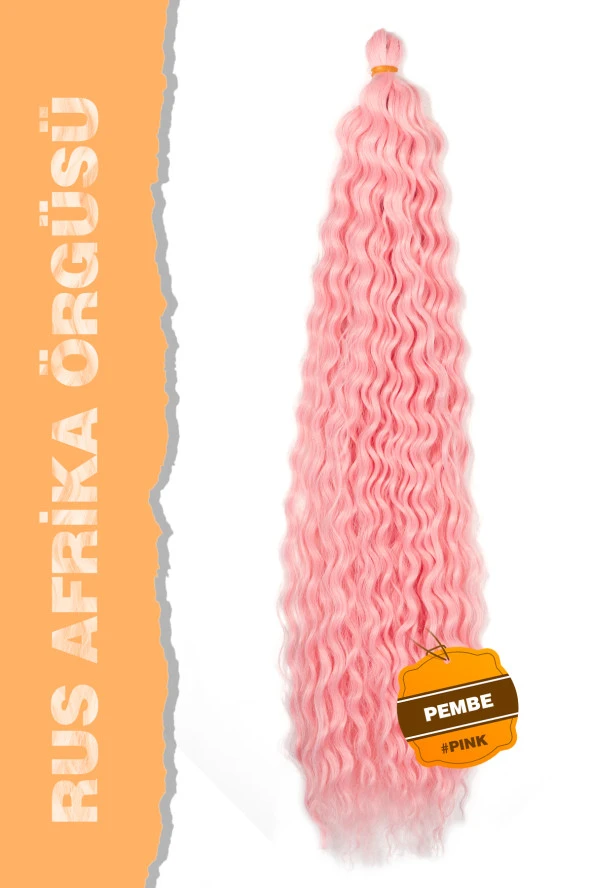 Rus Afro Dalgası Saç – Pembe ürün görseli 1