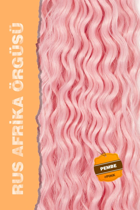 Rus Afro Dalgası Saç – Pembe - Resim 2
