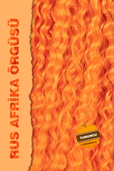 Rus Afro Dalgası Saç – Turuncu - Resim 2