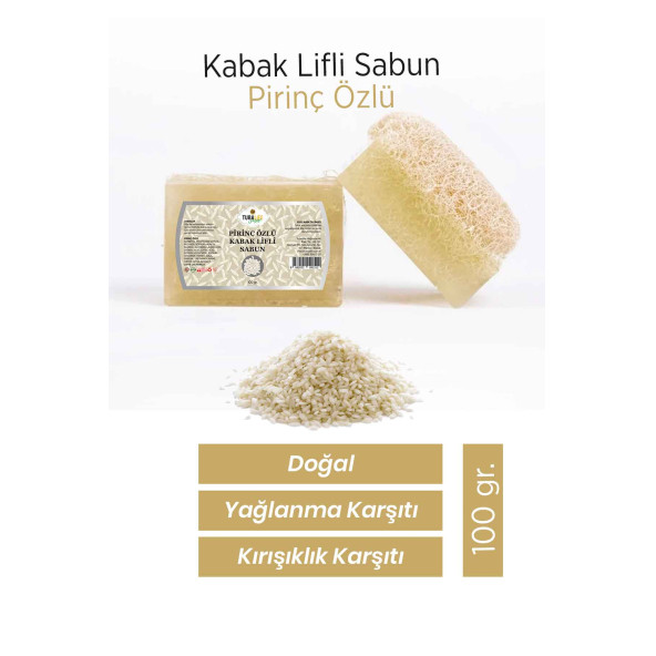 Tubalife Pirinç Özlü Kabak Lifli Sabun 100gr ürün görseli 1