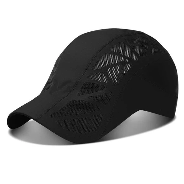 Valkyrie Unisex Yazlık Kasket Şapka Hava Alan Ayarlanabilir Terletmez Kadın Erkek Siyah ürün görseli 1