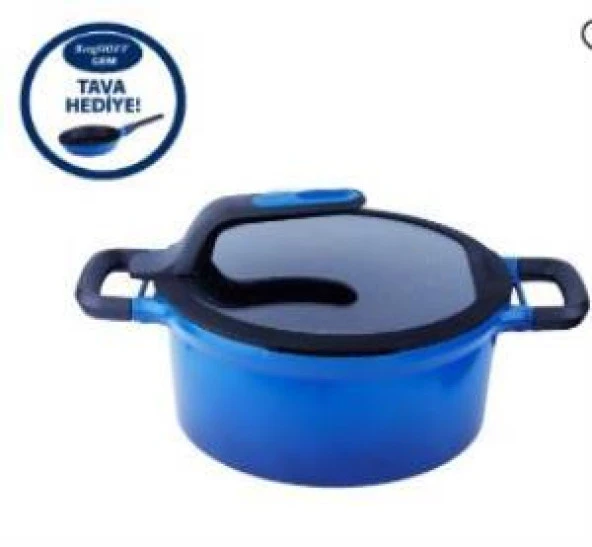 BERGHOFF GEM STAY COOL DERİN TENCERE MAVİ 24 CM TAVA HEDİYELİ ürün görseli 1