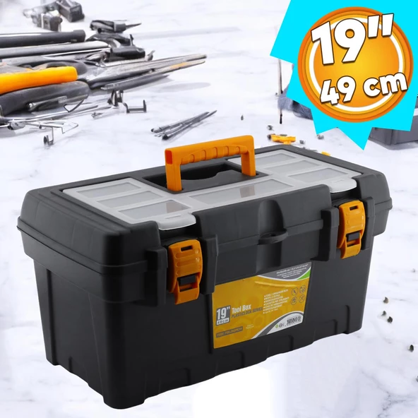 Alet Çanta Kulplu Taşınabilir Bölmeli Takım Çantası 49 cm Plastik Açma Kapatmalı 19'' İnç Organizer ürün görseli 1